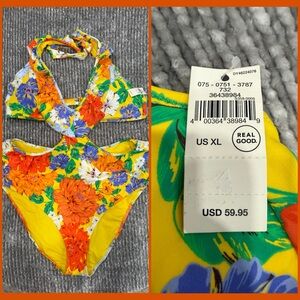 Aerie Floral One Piece - Yellow, Orange, Blue